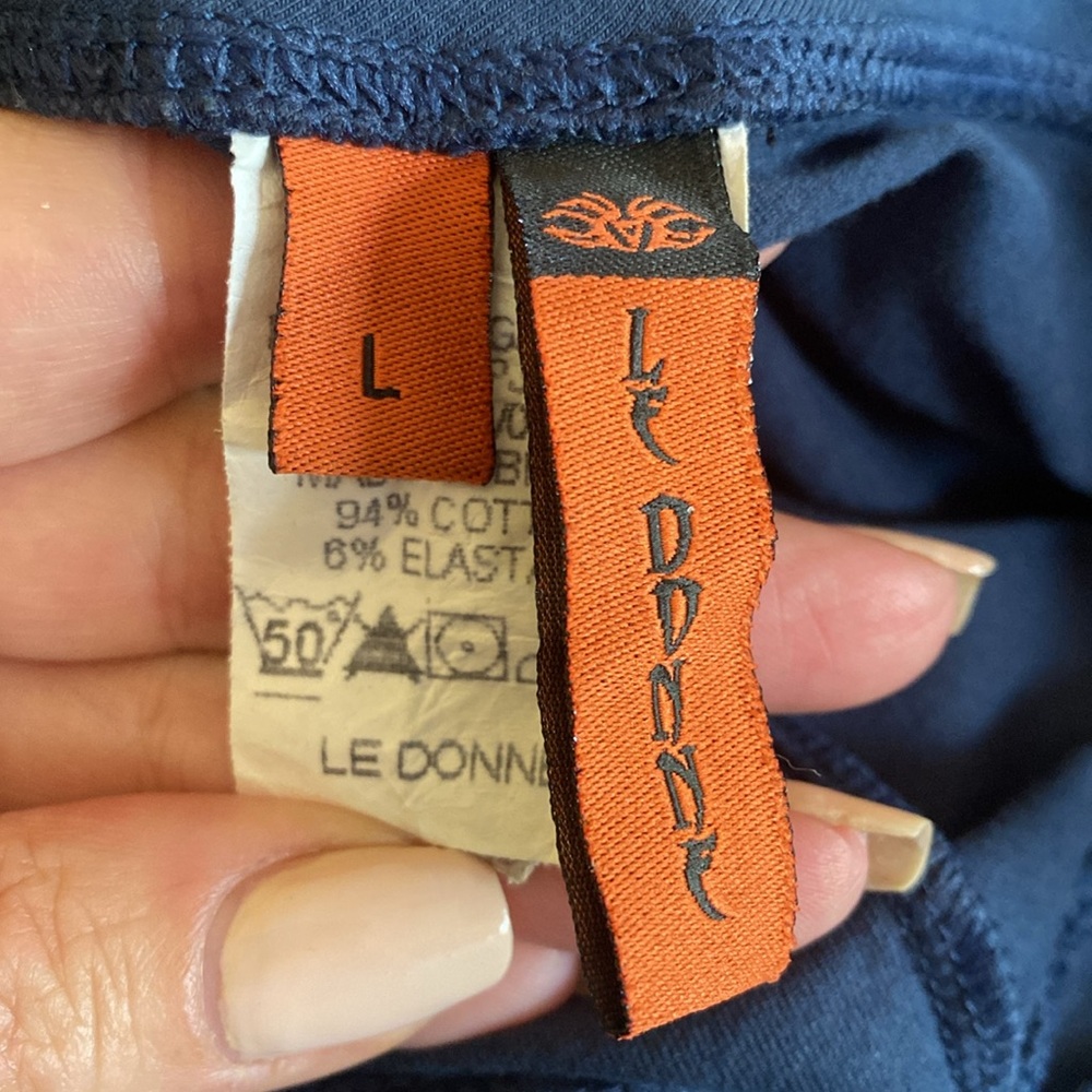 Le Donne Cotton Stretch Fold Over Logo Gym/Yoga Pants Never Used - Picture 9 of 16